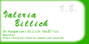 valeria billich business card